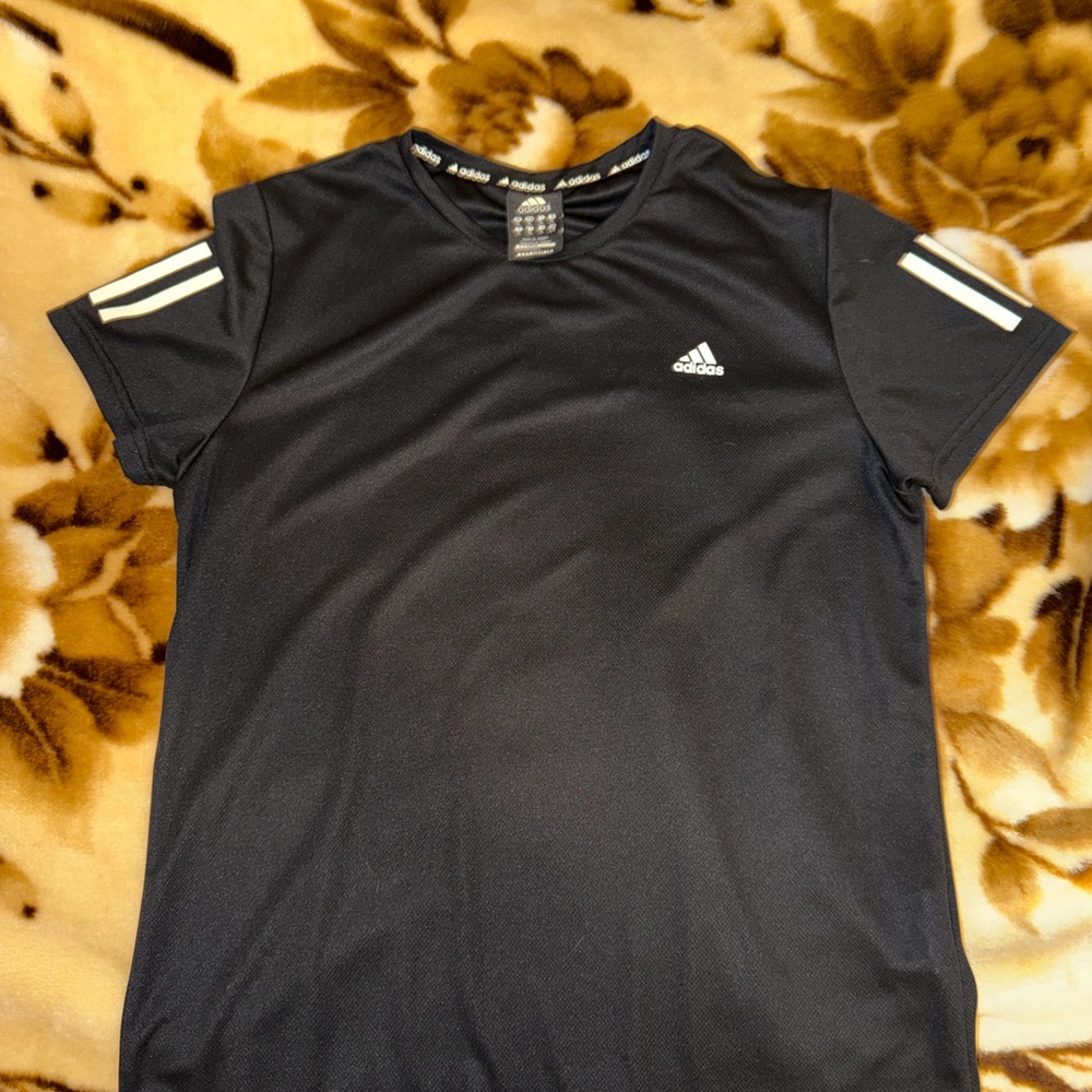 Adidas Black Tee with White Accents
